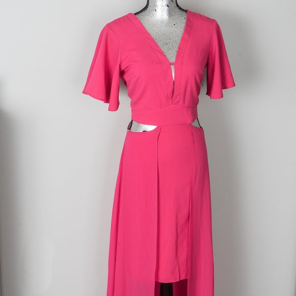 NWT XOXO Cut-Out Hi-Low Maxi Dress Juniors S - Picture 1 of 4
